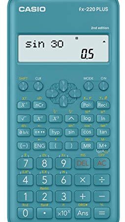 Casio FX-220 Plus - Calculadora (Bolsillo, Calculadora científica, 2 líneas, Batería, Azul)