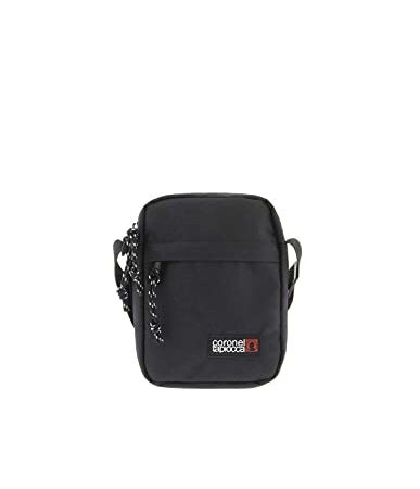 Coronel Tapiocca Bolso para Hombre Bolso Bandolera Urban Casual con Solapa Bolsillos y Cremallera Denim 17.5x22x5.5 cm Negro