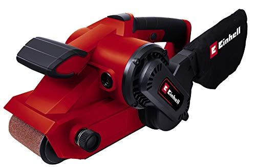 Einhell Lijadora de banda TC-BS 8038 (800 W, superficie de lijado 76x142 mm, inserto de protección cerámica 380 min.-1, asa adicional, aspiración de polvo integrada, incl. banda de lijado)