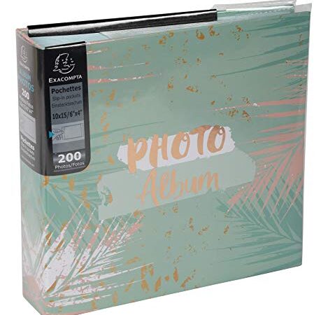 Exacompta - 62222E - Álbum de Fotos de Bolsillo Pastel Tropic - 200 Fotos 10 x 15 cm - 100 Páginas - Formato 22,5 x 32,5 cm - Álbumes Impresos con Marcado Rosa en la Portada