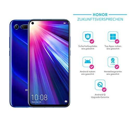 HONOR View20 - Cámara 3D (48 Mpx, 128 GB, batería de 4000 mAh, Dual SIM, Android 9.0, Incluye Funda Protectora Amazon), Color Azul