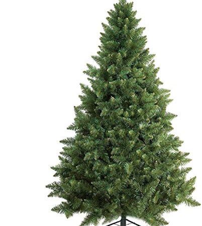 Prextex Árbol de Navidad de 180 cm – Robusto Abeto Navidad Artificial Frondoso, Ligero y Fácil de Montar - Árbol de Navidad Frondoso con Base Metálica y 1200 Puntas