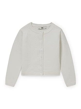 C&A Chaqueta de punto para niños y niñas, color liso, algodón, crema, 128