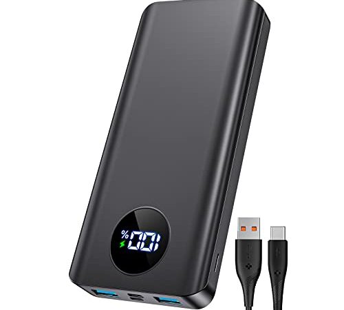 FAHEFANA 20000mAh Batería Externa 22.5W, Power Bank Carga Rapida PD & QC 3.0 USB C Cargador Portatil, con Digital Display 3 Salidas,Compatible con iPhone, Samsung, Xiaomi, Huawei, iPad, Airpods