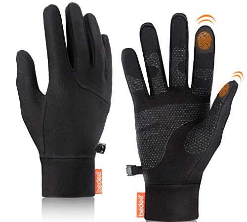 Guantes de Invierno Hombre Pantalla Táctil, bedee Guantes Deportivos Antideslizante para Hombre Mujer, Forro Cálido, Prueba de Viento, para Conducir, Correr, Ciclismo, Paseo, Deporte