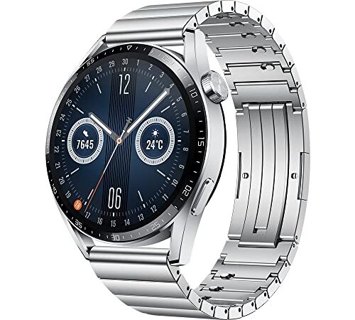 HUAWEI Watch GT 3, Reloj Deportivo con monitorización de SPO 2, Pantalla Grande, de Entrenamiento, Reloj Inteligente, Stainless Steel, 46 mm