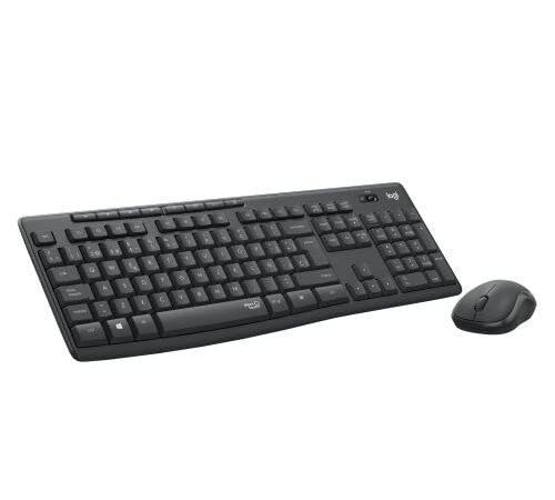 Logitech MK295 Combo de Ratón y Teclado Inalámbricos: Tecnología SilentTouch, Teclado Numérico Completo, Botones de Atajos, Receptor Nano USB, 90 % Menos de Ruido, Disposición QWERTY Español - Negro