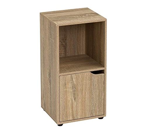 LOLAhome Mesilla de Noche de 1 Puerta nórdica marrón de Madera de 61x29x30 cm