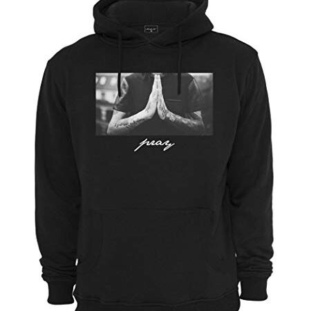 Mister Tee Pray Hoody, Sudadera con capucha para Hombre, Negro (Black), S