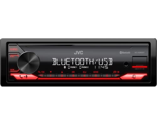 Radio para Coche con Bluetooth y Reproductor de CD - Autoradio con USB, AUX, 4 x 50W de Potencia, Manos Libres y Teclas Retroiluminadas | Reproductor de Musica JVC KD-X282BT