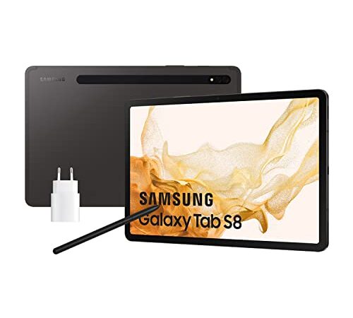 Samsung Galaxy Tab S8 con cargador – Tablet de 11" (8GB RAM, 128GB Almacenamiento, Wifi, Android 12) Negra - Versión española