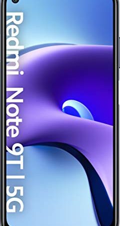 Xiaomi Redmi Note 9T 5G (Pantalla FHD+ de 6.53", 4GB+64 GB, Cámara triple 48 MP, Media Tek Dimensity 800U, Dual Speakers, 5000mAh, 18W Carga rápida), Negro [Versión ES/PT]