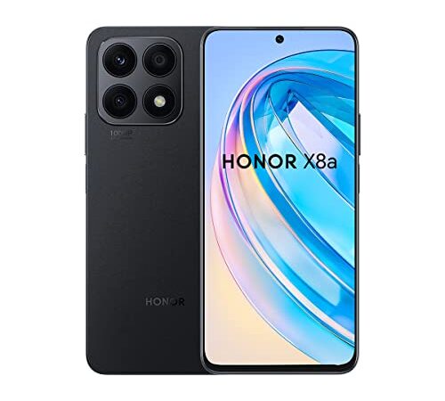 HONOR X8a Smartphone, Teléfono Móvil de 6+128 GB, Cámara Triple de 100 MP, Pantalla HD+ FullView de 6,7" y 90 Hz, Procesador Helio G88 de 8 Núcleos, Bateria de 4500mAh, Android 12, Dual SIM, Negro