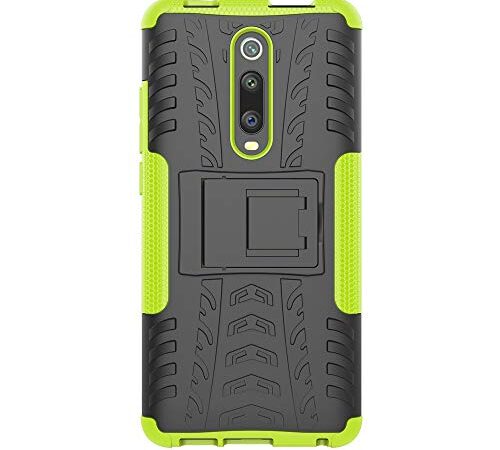 JMstore Funda Compatible con Xiaomi Mi 9T/9T Pro +Pantalla Vidrio Templado Combinación A Prueba Choques Carcasa móviles(Verde)