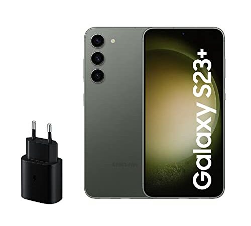 SAMSUNG Galaxy S23+, 256GB + Cargador de 45W - Smartphone Android, Batería de 4700 mAh, Smartphone Desbloqueado, Color Verde (Versión Española)
